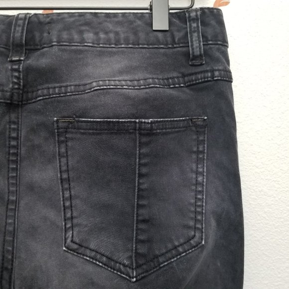 Free People Black High Rise Ankle Skinny Distress sz 28 - Picture 8 of 11